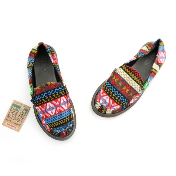 Sanuk Sidewalk Surfers Mika Multi Nordic Red Shoes - Picture 6 of 7